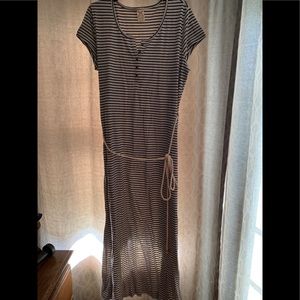 Navy and white striped dress